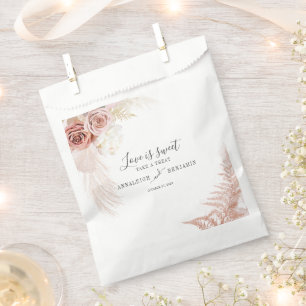 Sachets En Papier Pampas Grass Terracotta Desert Palm Script Mariage