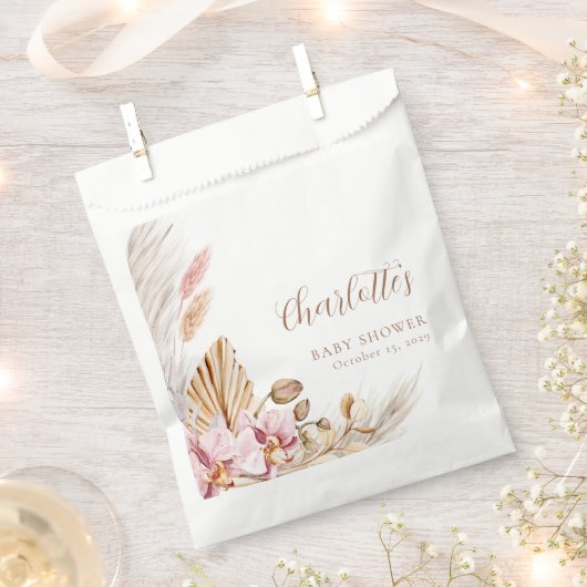 Sachets En Papier Pampas rose pâle | BABY SHOWER (Coupé)