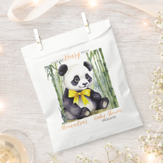 Sachets En Papier Panda Bear Merci Beare beaucoup Baby shower Unisex (Coupé)