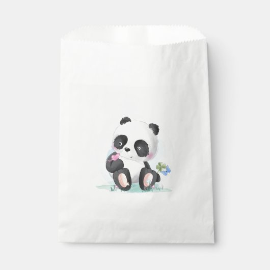 Sachets En Papier Panda bébé aquarelle (Devant)