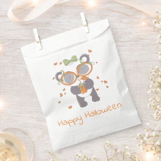 Sachets En Papier Panda Eyeball Boire Coeurs Heureux Halloween (Coupé)