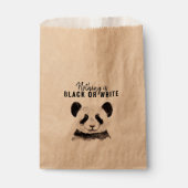 Sachets En Papier Panda Funky Moderne Noir Et Blanc Avec Citation (Devant)