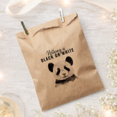 Sachets En Papier Panda Funky Moderne Noir Et Blanc Avec Citation (Coupé)