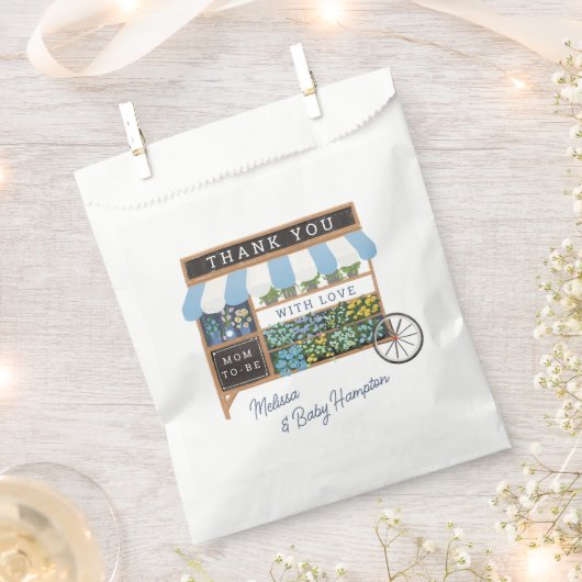 Sachets En Papier Panier à fleurs Baby shower bleu du marché (Coupé)