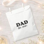 Sachets En Papier Papa Custom Est date noir blanc Fête des pères (Coupé)