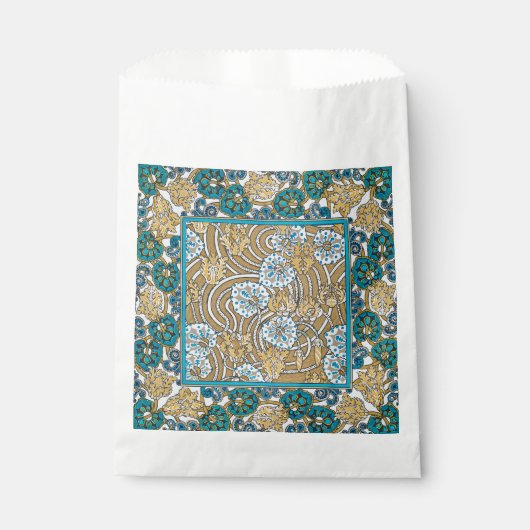 Sachets En Papier papier peint bleu art nouveau cyclamen (Devant)