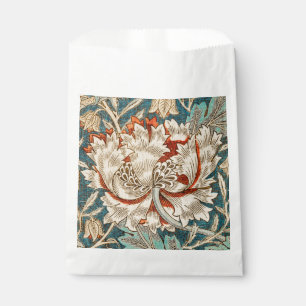 Sachets En Papier Papier peint floral Morris Teal Blue Honeysuckle