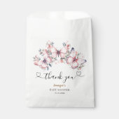 Sachets En Papier Papillon Baby shower fille rose (Devant)