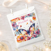 Sachets En Papier Papillon en fleurs Baby shower de fille (Coupé)