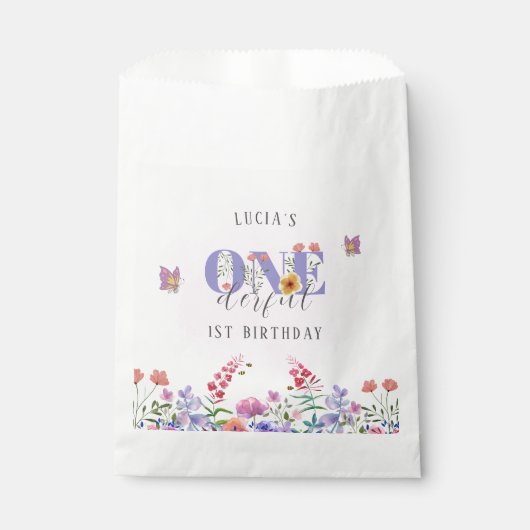 Sachets En Papier Papillon Et Abeilles fleurs sauvages (Devant)