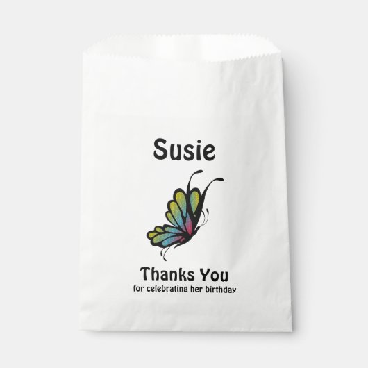 Sachets En Papier Papillon Merci (Devant)