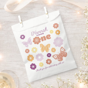 Sachets En Papier Papillon rétro Premier anniversaire Favoriser Sac