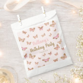Sachets En Papier Papillon rose Brown à thème fête d'anniversaire (Coupé)