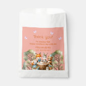 Sachets En Papier Papillon rose Fille Bois Animaux 1er anniversaire (Devant)