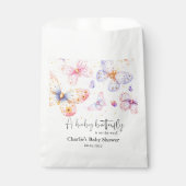 Sachets En Papier Papillon rose violet Baby shower fille (Devant)