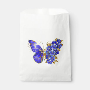 Sachets En Papier Papillon saphir à fleurs