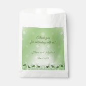 Sachets En Papier Papillon vert sur vert clair - mariage (Devant)