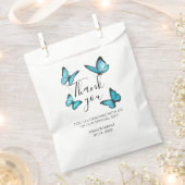 Sachets En Papier Papillons bleus. Merci Mariage romantique (Coupé)