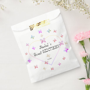 Sachets En Papier Papillons de coeur rose doux 16 Anniversaire