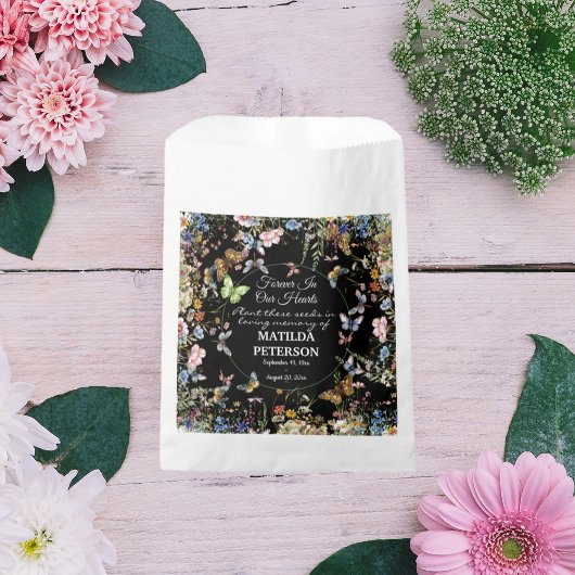 Sachets En Papier Papillons fleur sauvage Memorial Seed Packet