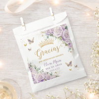 Papillons floraux pourpres Lilac Quinceañera 15 16