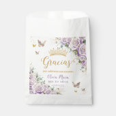 Sachets En Papier Papillons floraux pourpres Lilac Quinceañera 15 16 (Devant)