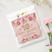 Sachets En Papier Papillons floraux rose joyeux 16e anniversaire (Scellé)