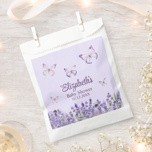 Sachets En Papier Papillons pourpres et Baby shower de prêteurs (Coupé)