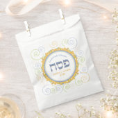 Sachets En Papier Pâque White Jerusalem Swirl Hébreu Nom (Coupé)