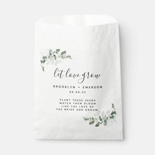 Sachets En Papier Paquet de semences Mariage Eucalyptus (Devant)