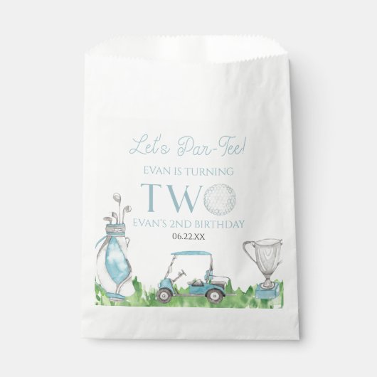 Sachets En Papier Par-Tee Blue Golf 2e fête d'anniversaire (Devant)