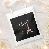 Sachets En Papier Paris noir et rose Mariage avec Tour Eiffel (Coupé)