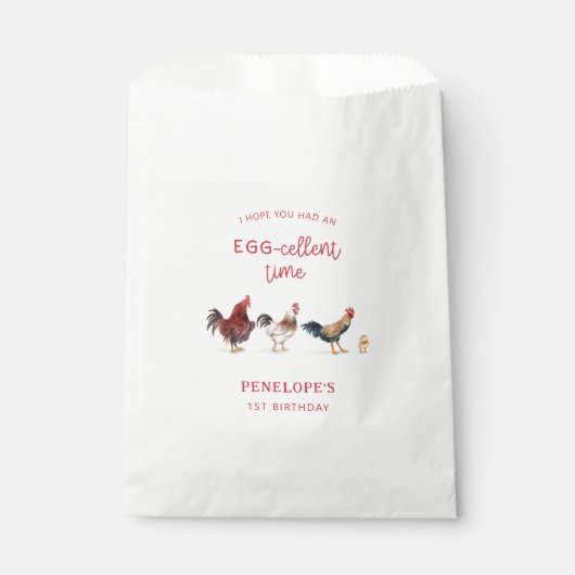 Sachets En Papier Parti Anniversaire de enfant de poulet rustique (Devant)