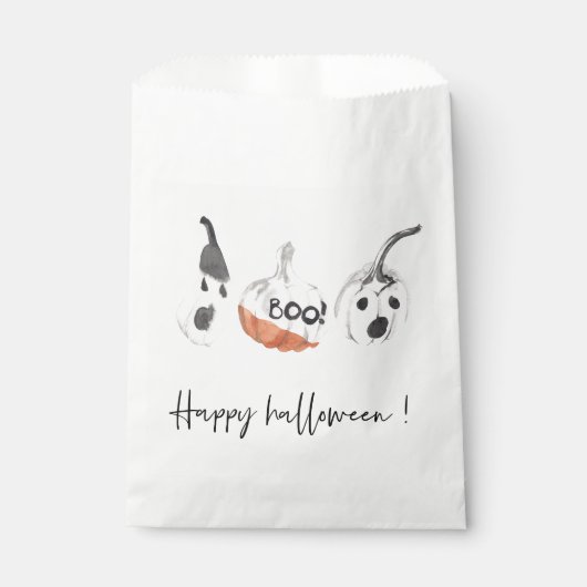 Sachets En Papier Parti Citrouille éffrayant | Bonne Halloween (Devant)