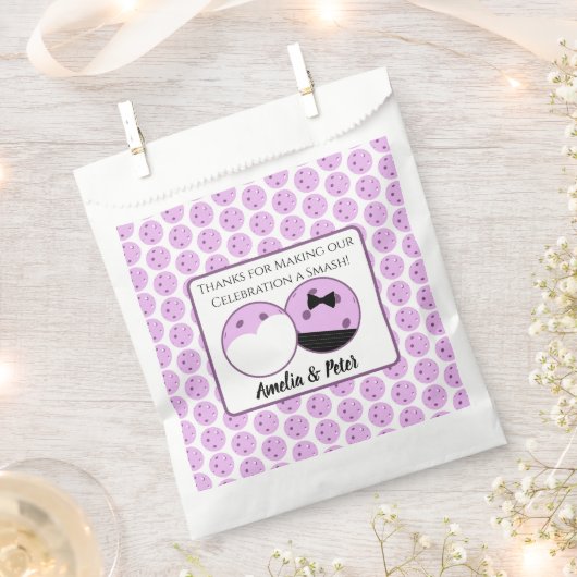 Sachets En Papier Parti Personnalisé Pré-Mariage Pickleball Lavender (Coupé)