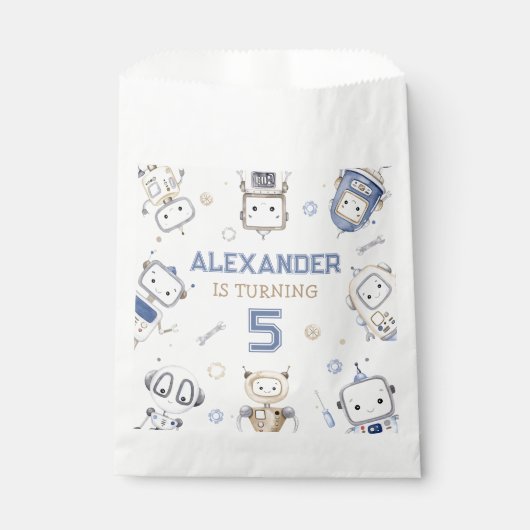 Sachets En Papier Partie Anniversaire de enfant de robots mignonnes  (Devant)