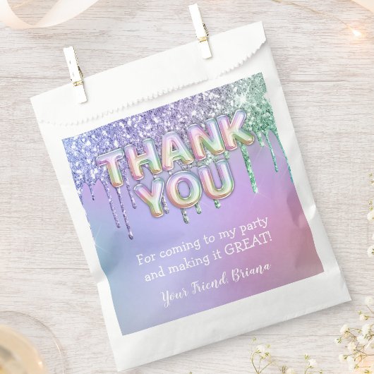 Sachets En Papier Parties scintillant arc-en-ciel gouttes Fille fête