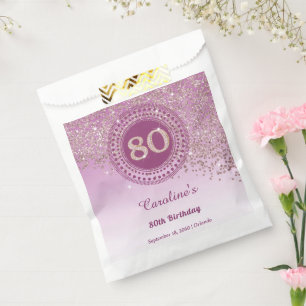 Sachets En Papier Parties scintillant d'or chic Rose, cadre pointill