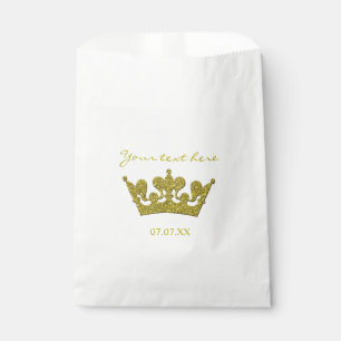 Sachets En Papier Parties scintillant d'or Couronne Anniversaire Fêt