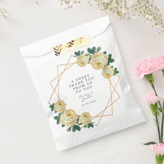 Sachets En Papier Parties scintillant d'or Geo Elégant Mariage flora (Scellé)