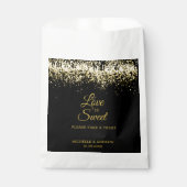 Sachets En Papier Parties scintillant d'or Luxe Noir Mariage Faveur (Devant)