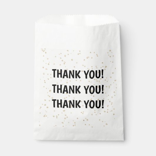 Sachets En Papier Parties scintillant d'or noir pour enfant (Devant)