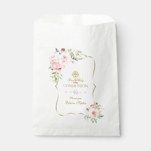 Sachets En Papier Parties scintillant d'or Peine rose Floral Sainte