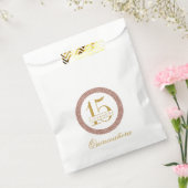 Sachets En Papier Parties scintillant d'or Rose Quinceanera personna (Scellé)