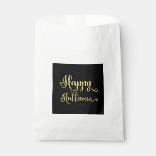 Sachets En Papier Parties scintillant d'or sur Halloween Joyeux Noir (Devant)