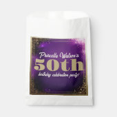Sachets En Papier Parties scintillant pétillante Purple et Gold Anni (Devant)