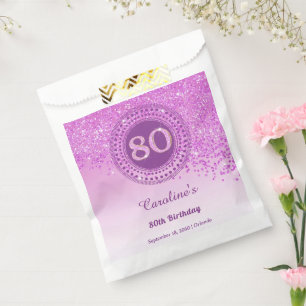 Sachets En Papier Parties scintillant rose chic et cadre pointillé 8