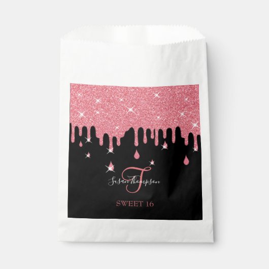 Sachets En Papier Parties scintillant rose goutte étincelles Girly S (Devant)