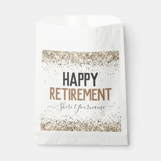 Sachets En Papier Parties scintillant Script Bonne retraite Favorise (Devant)