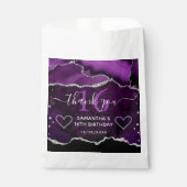 Sachets En Papier Parties scintillant violet et argent Agate Marbre (Devant)